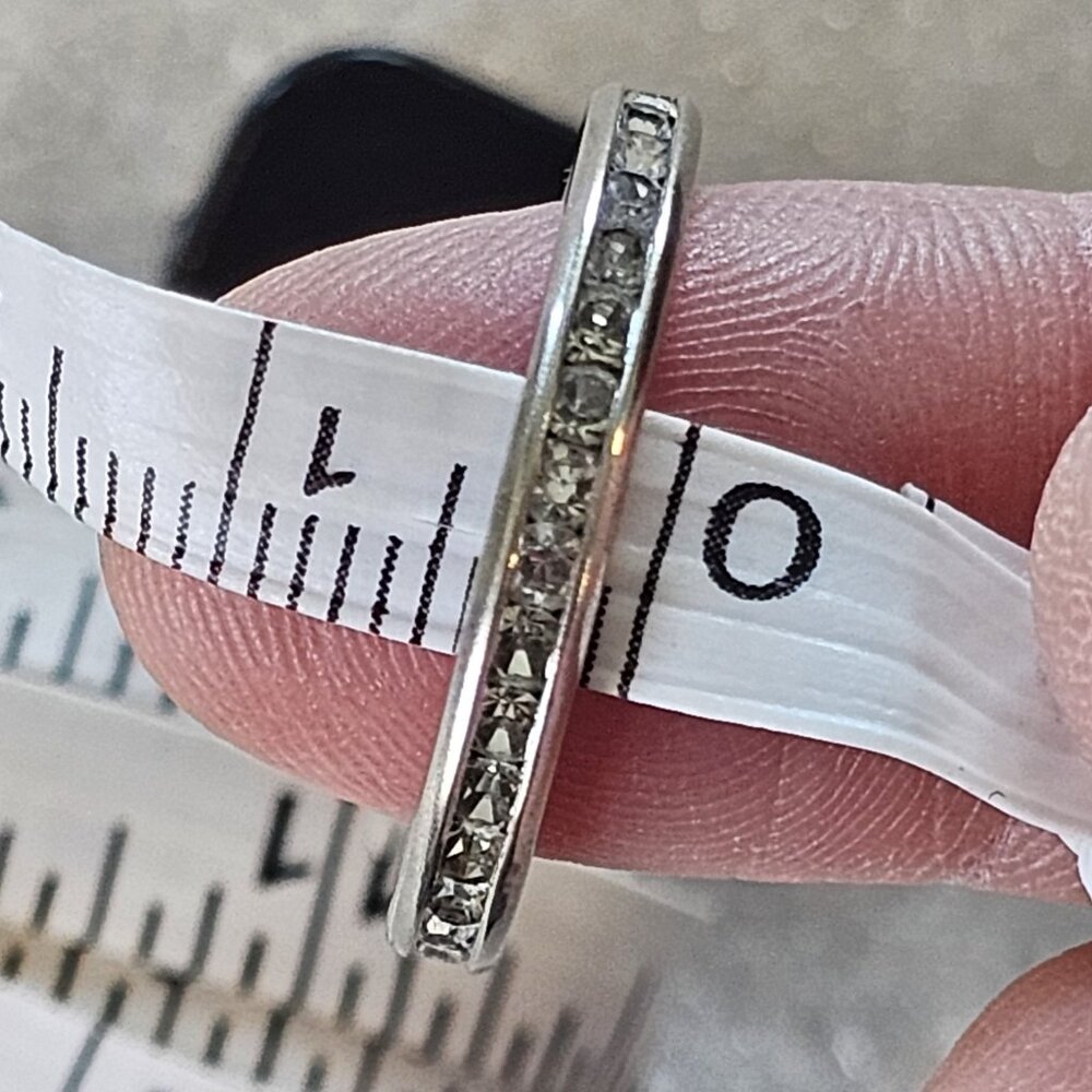 Sterling Silver Eternity Ring Size 8 Gift For‎ Her Anniversary Stackable 3 mm - Picture 9 of 9